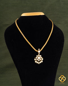 Vaira Padakkam - Moissonite Addigai Pendant with Pearls