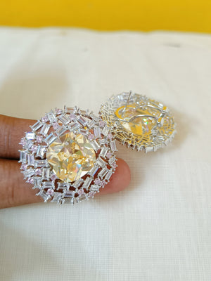 Baguette and lemon citrine earrings