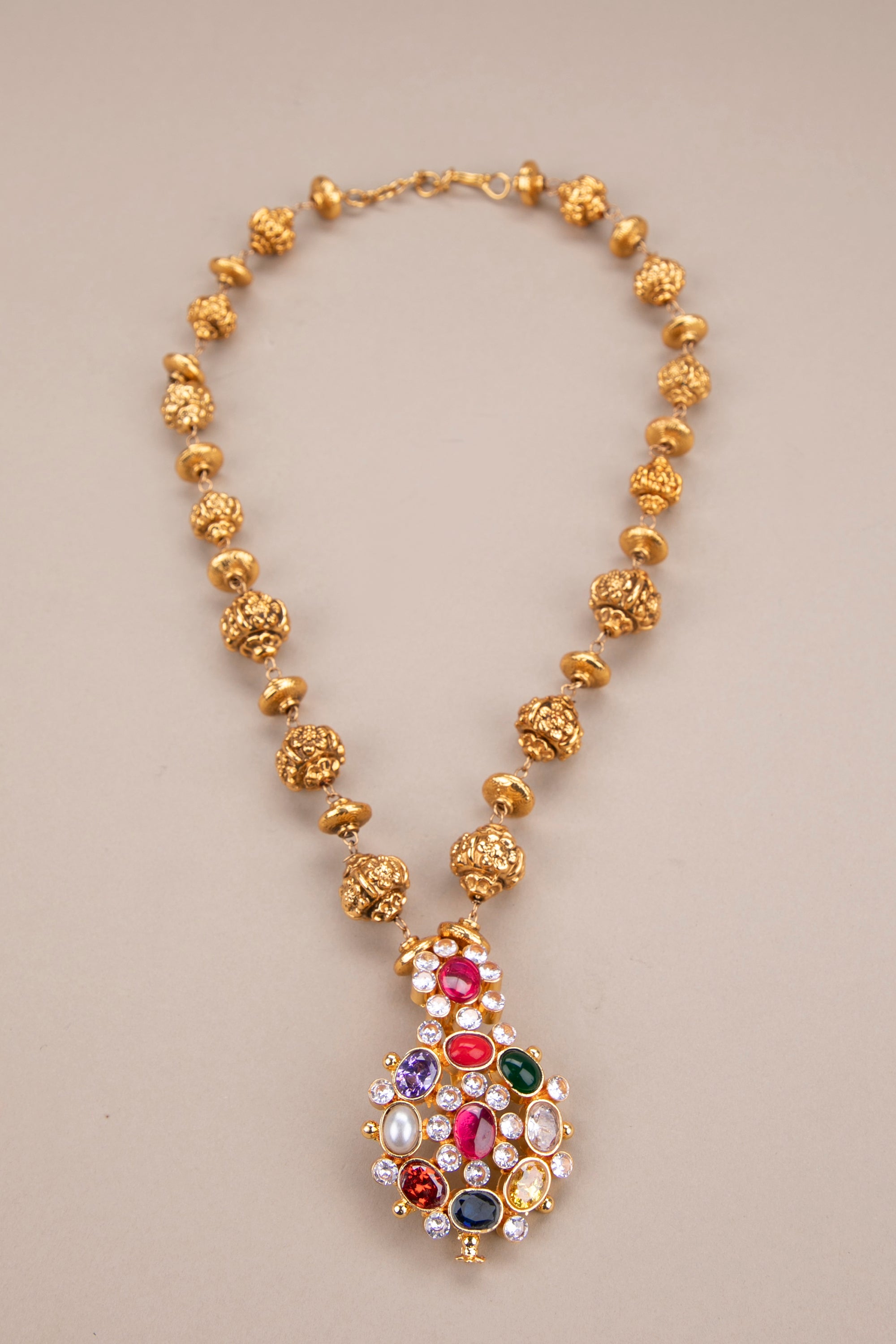 Navarathna Pendant in Gold Ball
