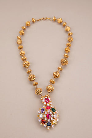 Navarathna Pendant in Gold Ball