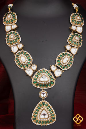 Emerald green and kundan haram set