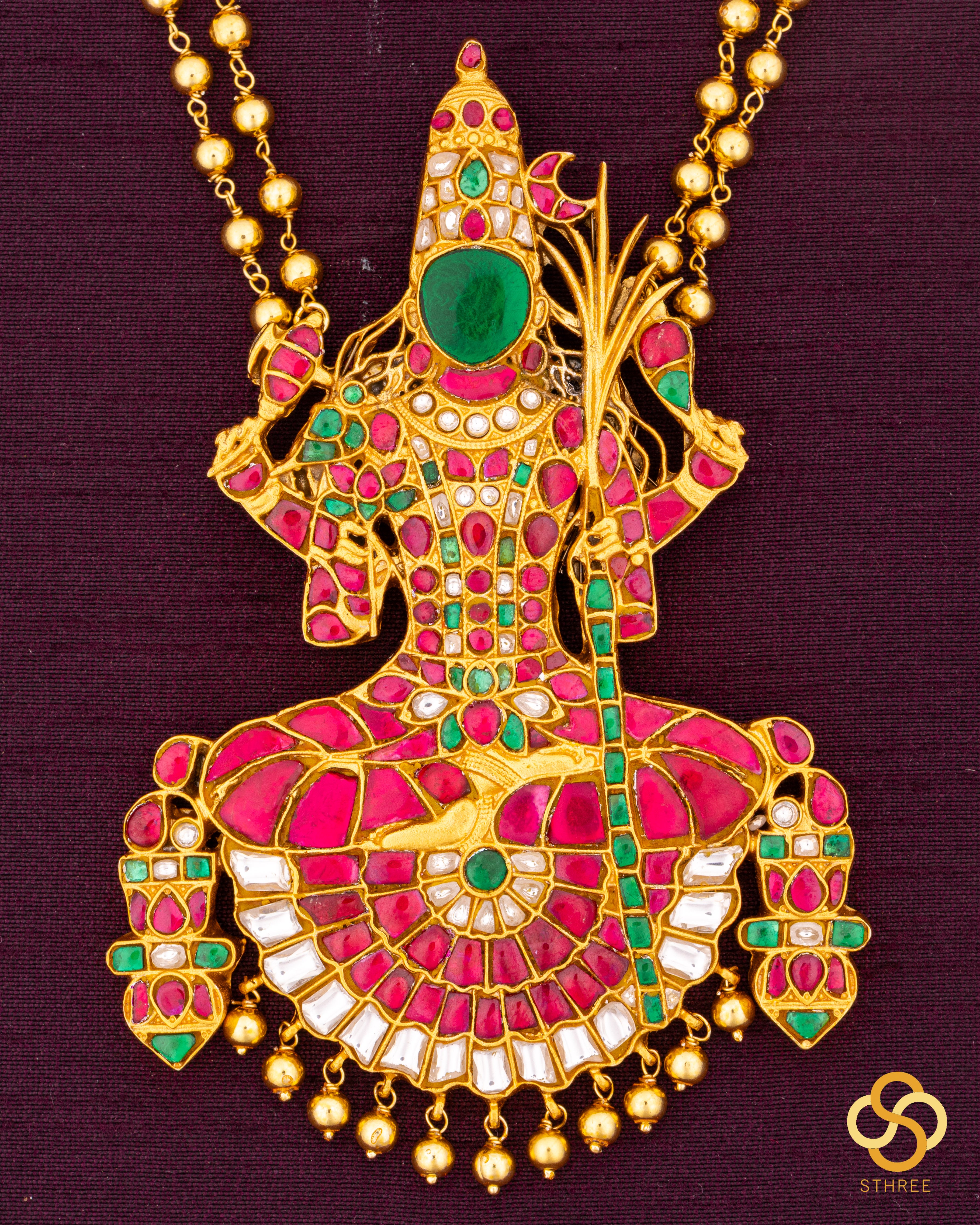 Kamakshi Necklace in Rettai - Vari