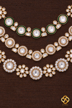 Three Liner Moissanite Necklace Set