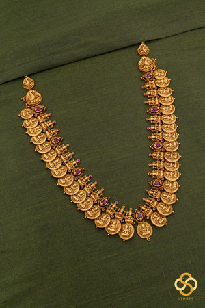 Lakshmi Kasumalai set with kempu stones
