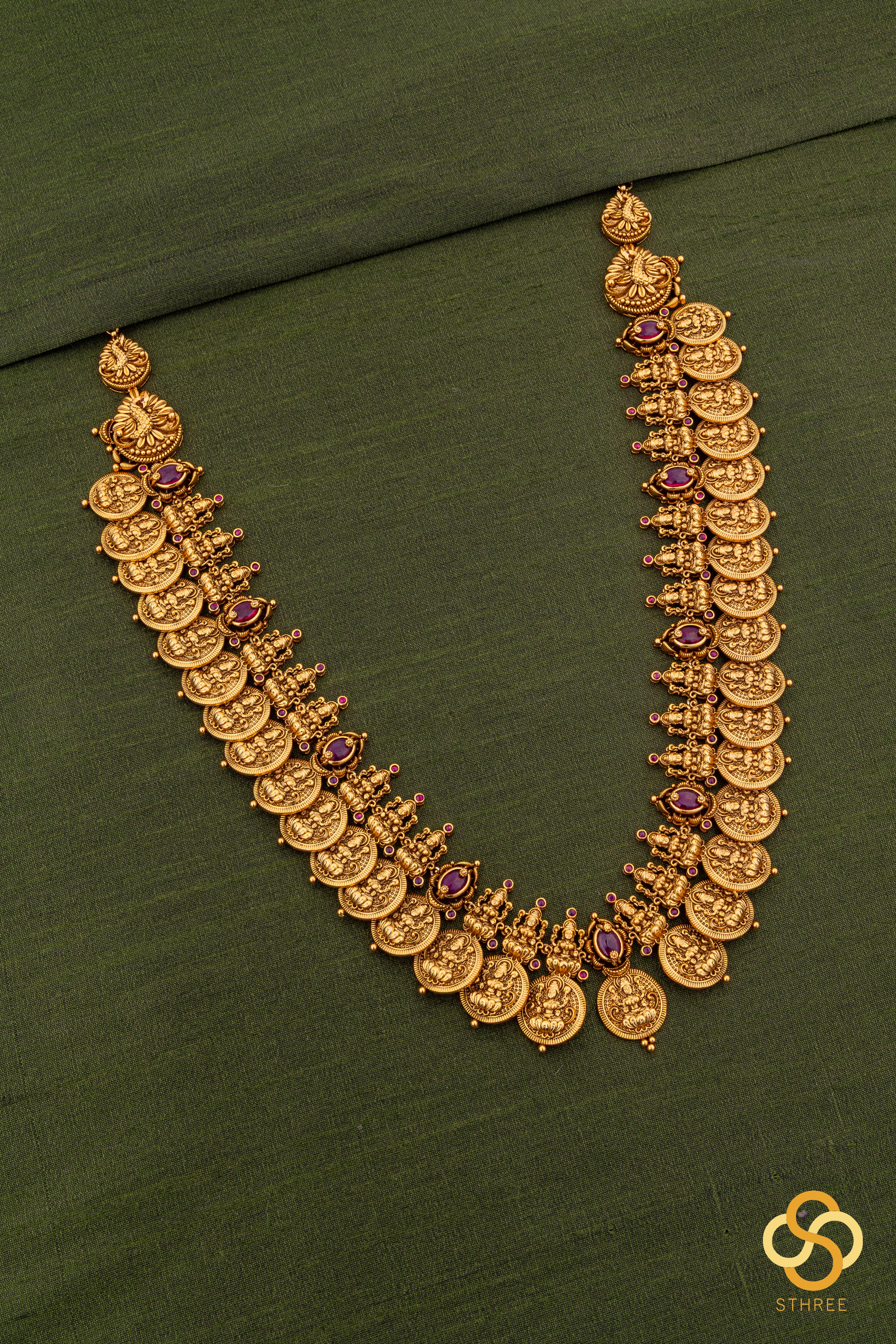 Lakshmi Kasumalai set with kempu stones