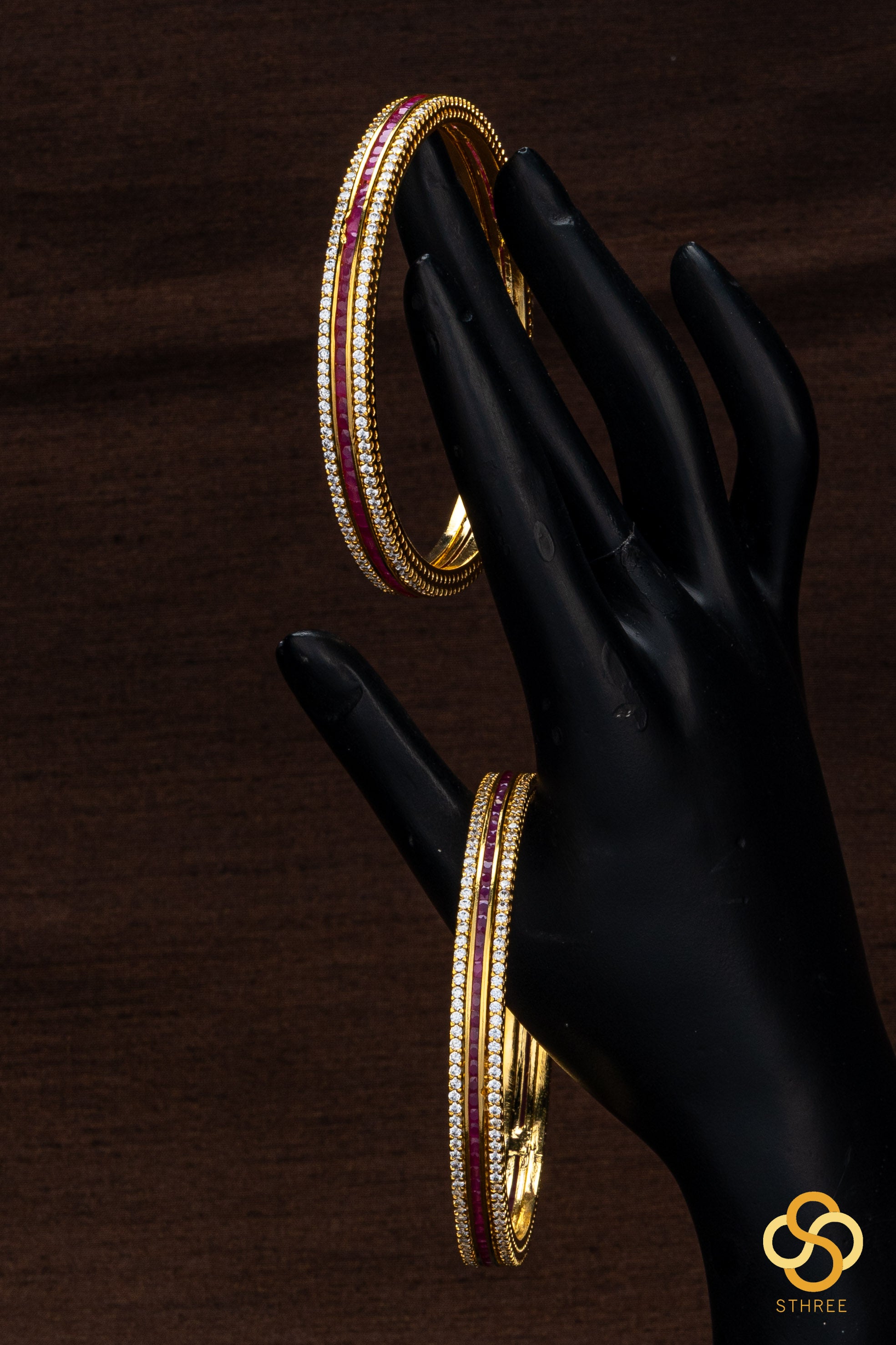 Zircon and Ruby Bangles