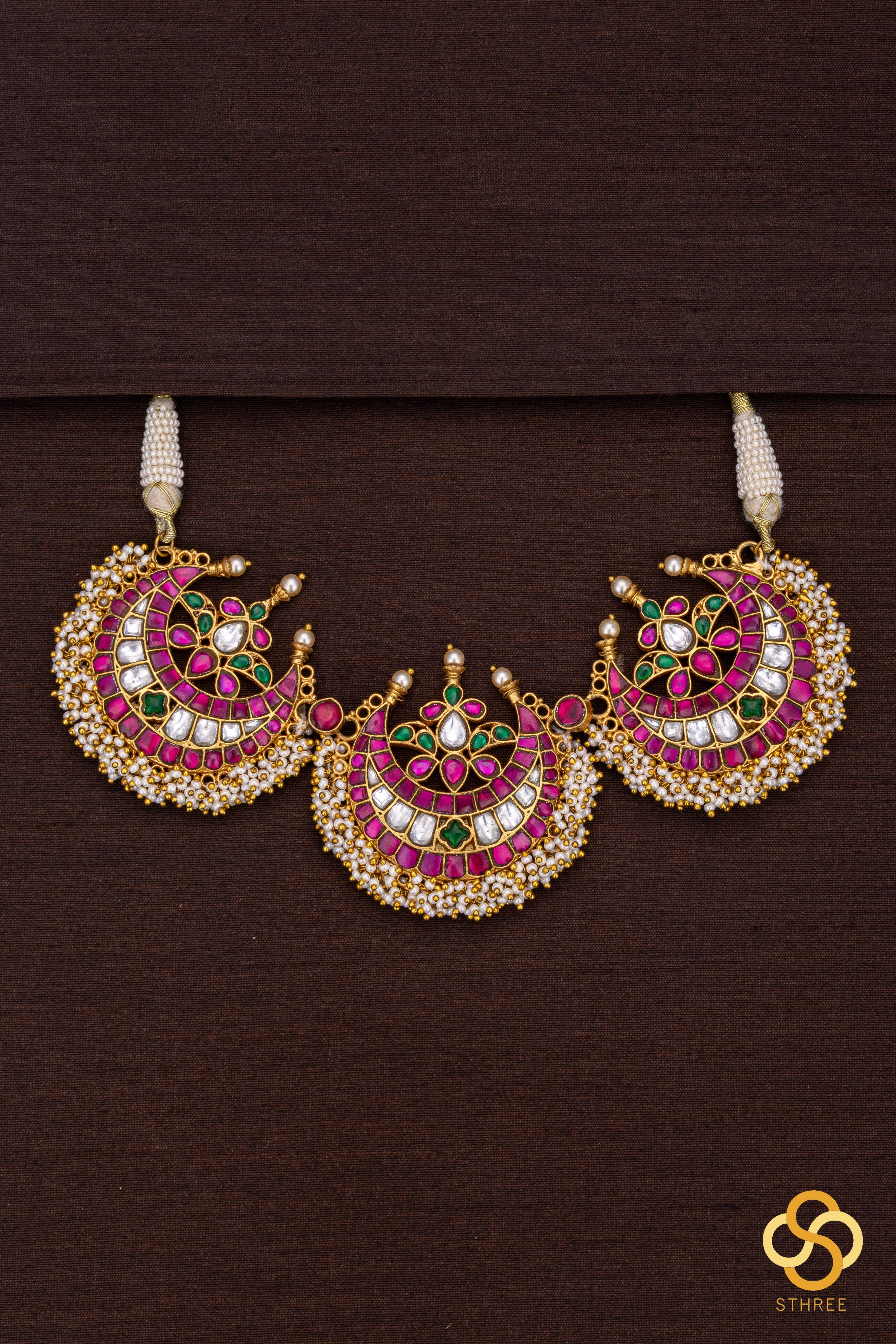 Triple chandbali - Jadau kundan