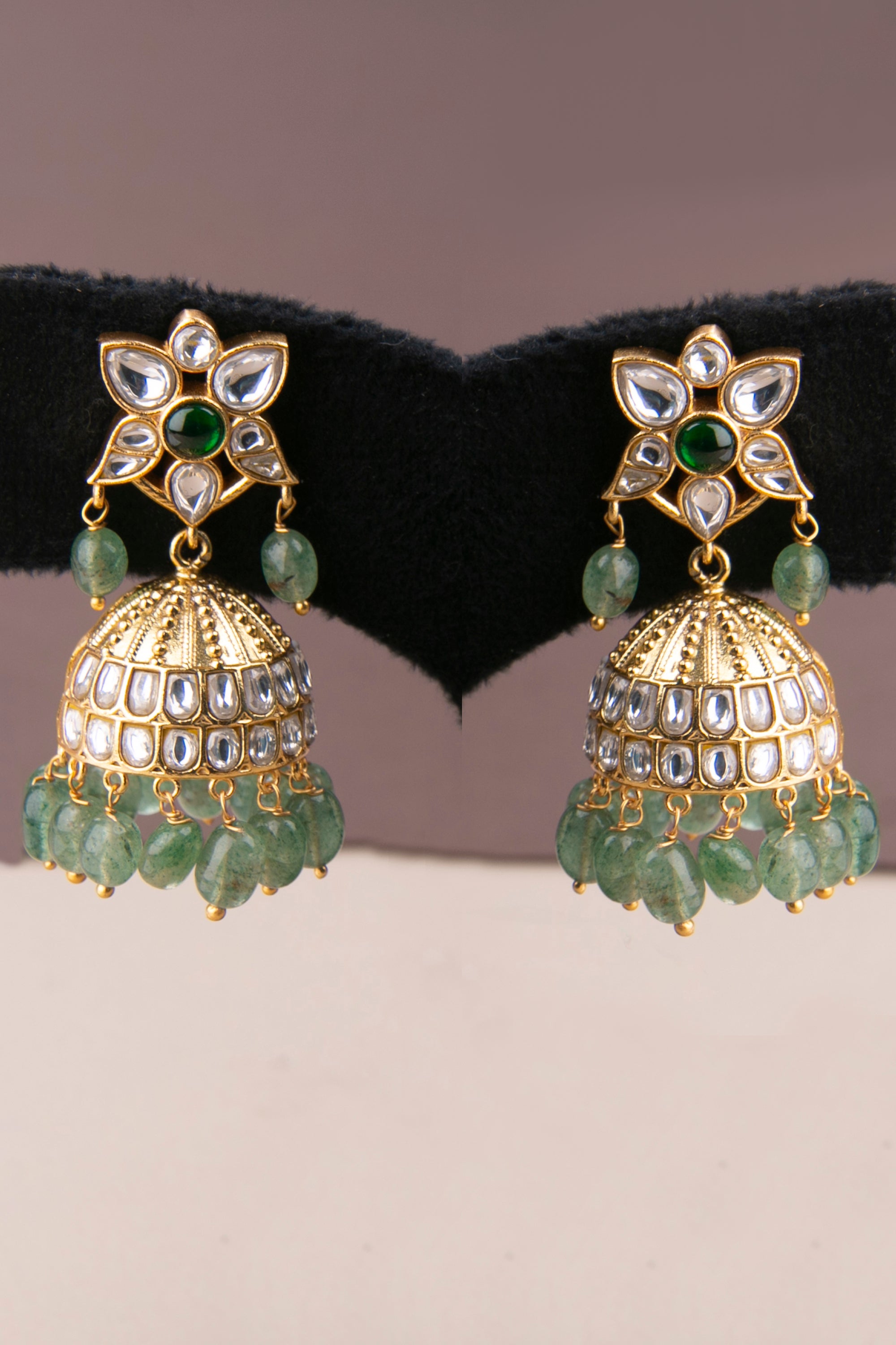 Kemp necklace set - Green and White Kemp
