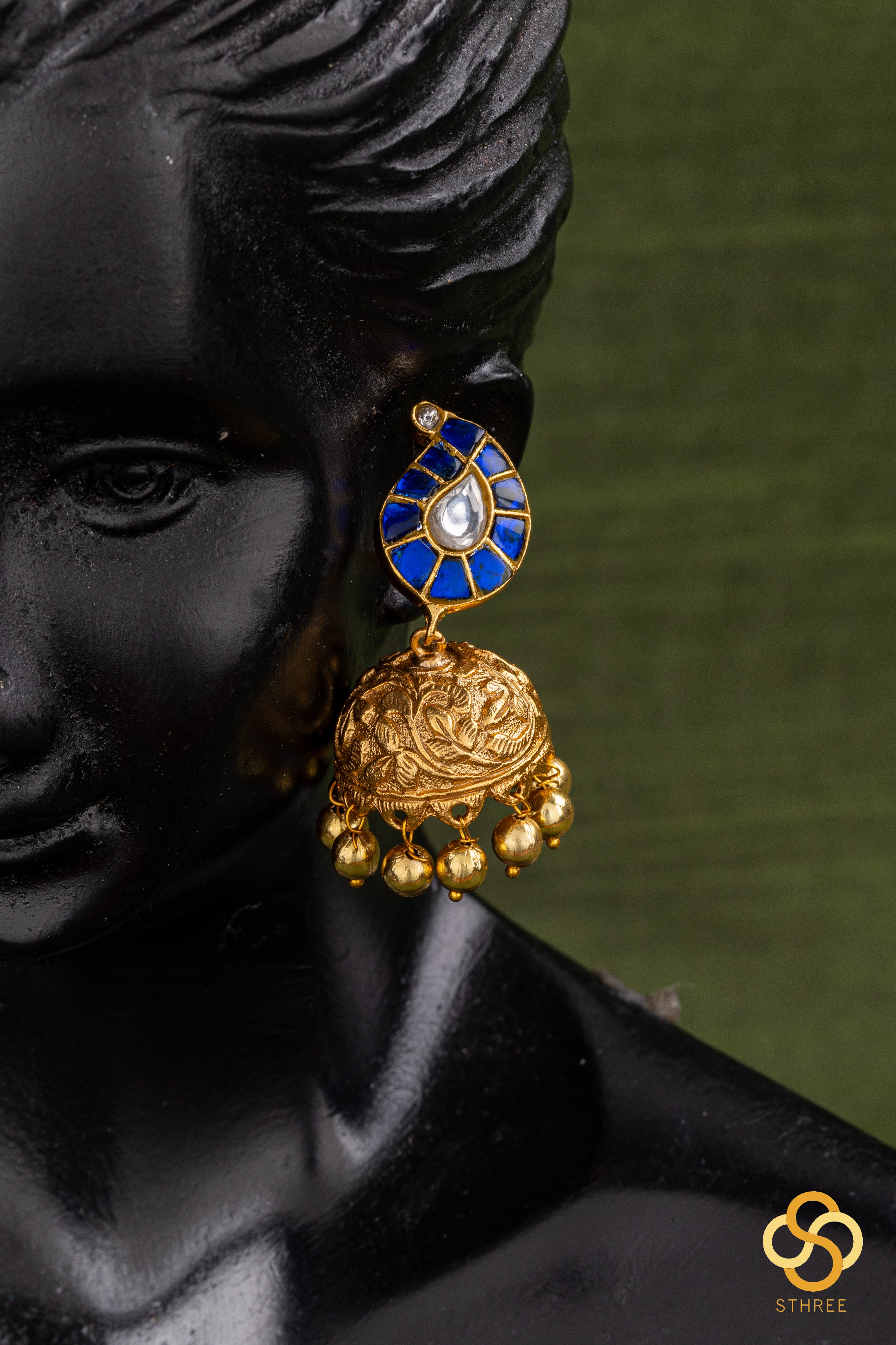 Manga Jhumkas - Blue