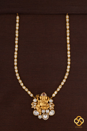 Moissonite Ganesha necklace set