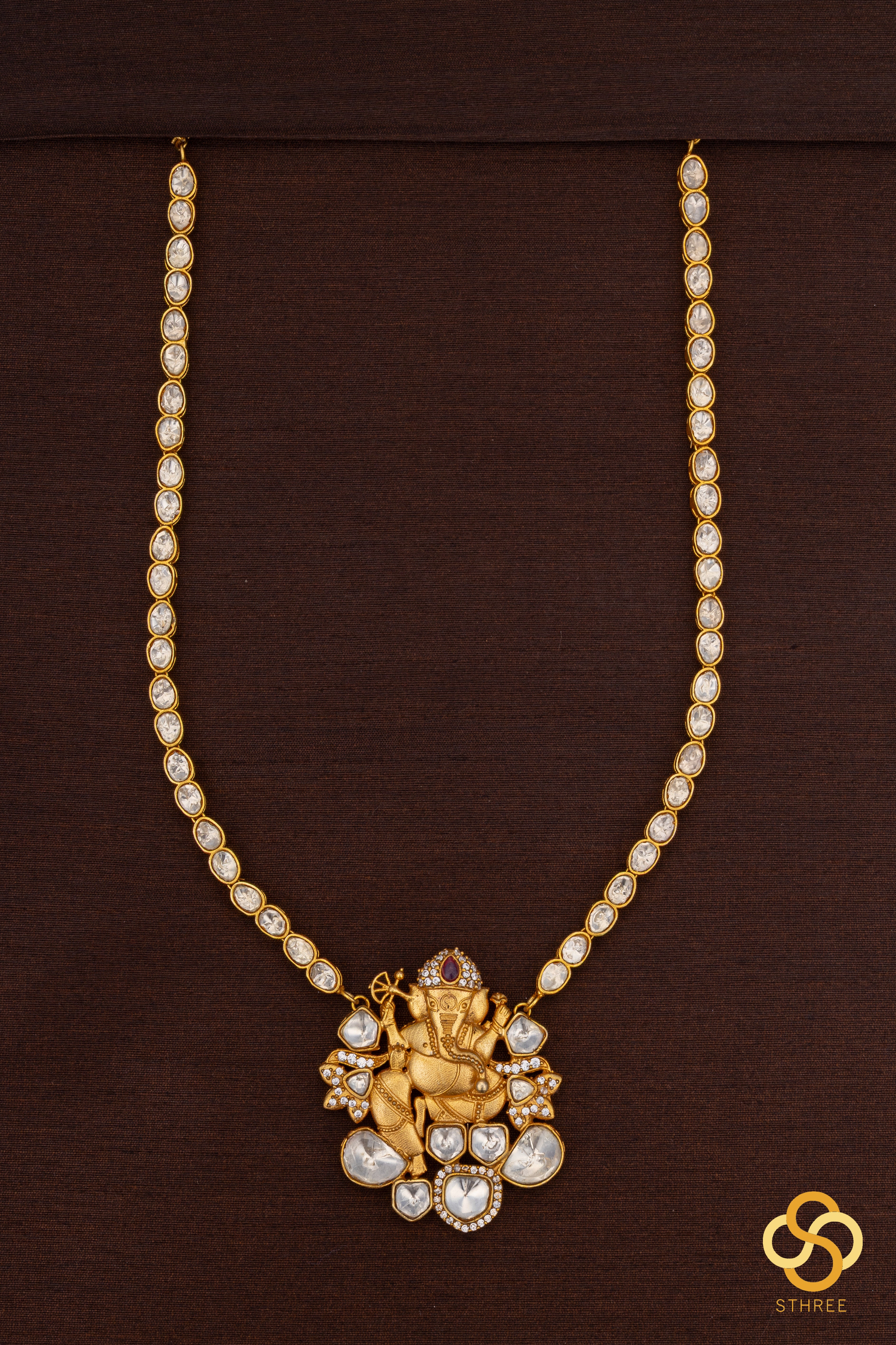 Moissonite Ganesha necklace set