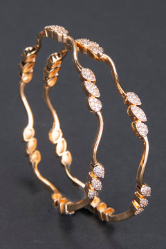Premium Zircon - Wavy Diamond Pattern Bangles