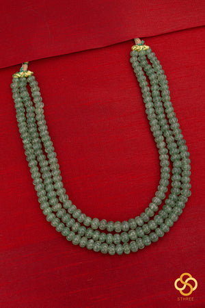 Carved Melon Flurites in Green - Three layers