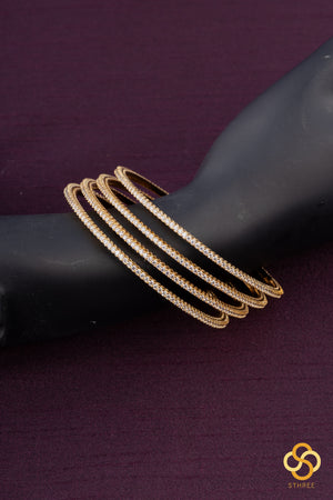 Set of 4 - American diamond bangles