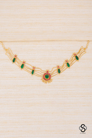 Traditional kemp choker in Emerald green