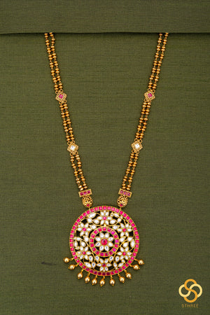 Rakkodi in Rettai - Vari Chain - White with Ruby Red