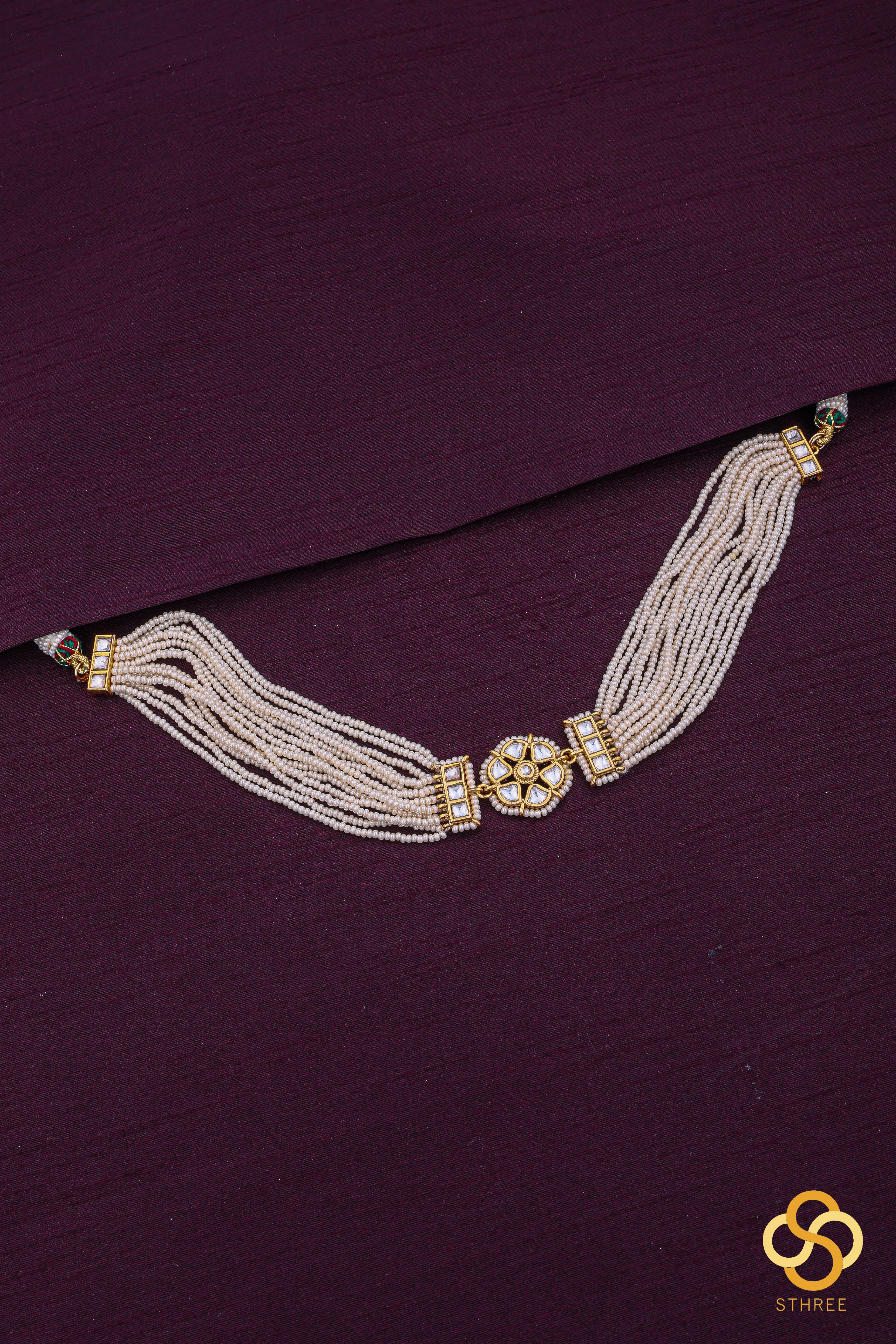 Pearl Choker in Seven Stone Pendant
