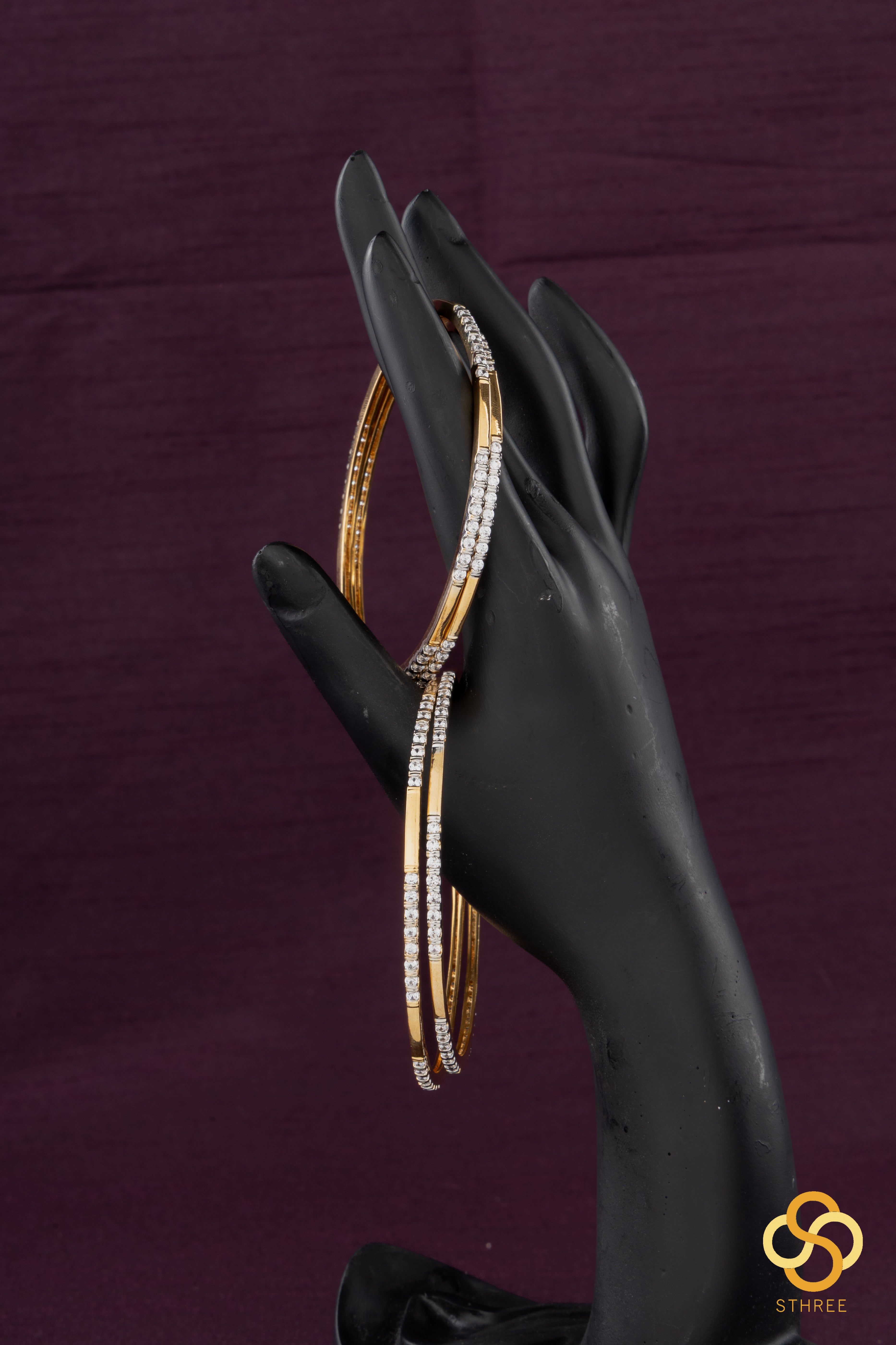 Set of 4 - Diamond bangles