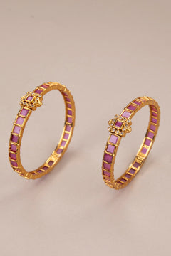 Kemp Red Kada with Mogappu (Openable Pattern)