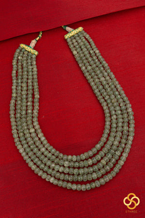 Carved Melon Flurites in Green - Five Layers