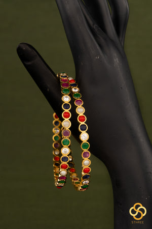 Navarathna pattern bangles