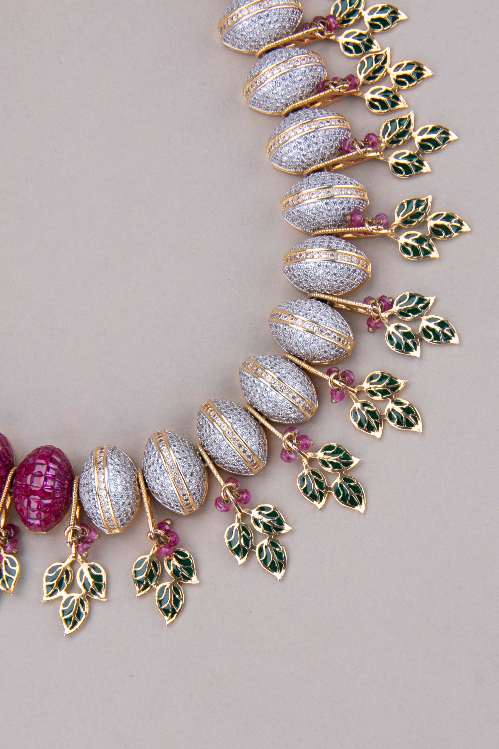 Zircon and Rubies Necklace Set - A Designer Necklace