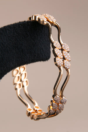 Premium Zircon - Wavy diamond pattern bangles