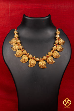 Manga malai - Gold and kemp red set
