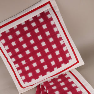 Ikat Cushion covers - Set of 2 - Red and white checks