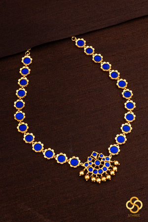 Palakkad Neckalace - Single liner - Sapphire blue