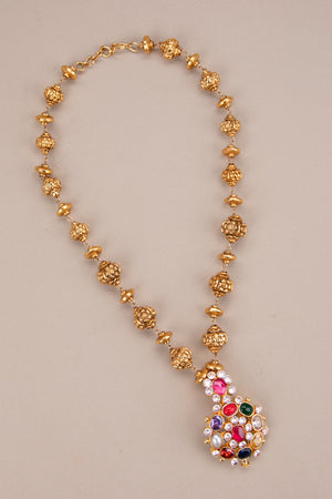 Navarathna Pendant in Gold Ball
