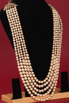 Five Liner Cream Colour Pearls with a Mogappu