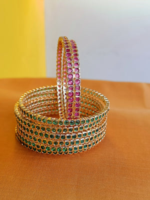 Mini ruby stones aympon bangles