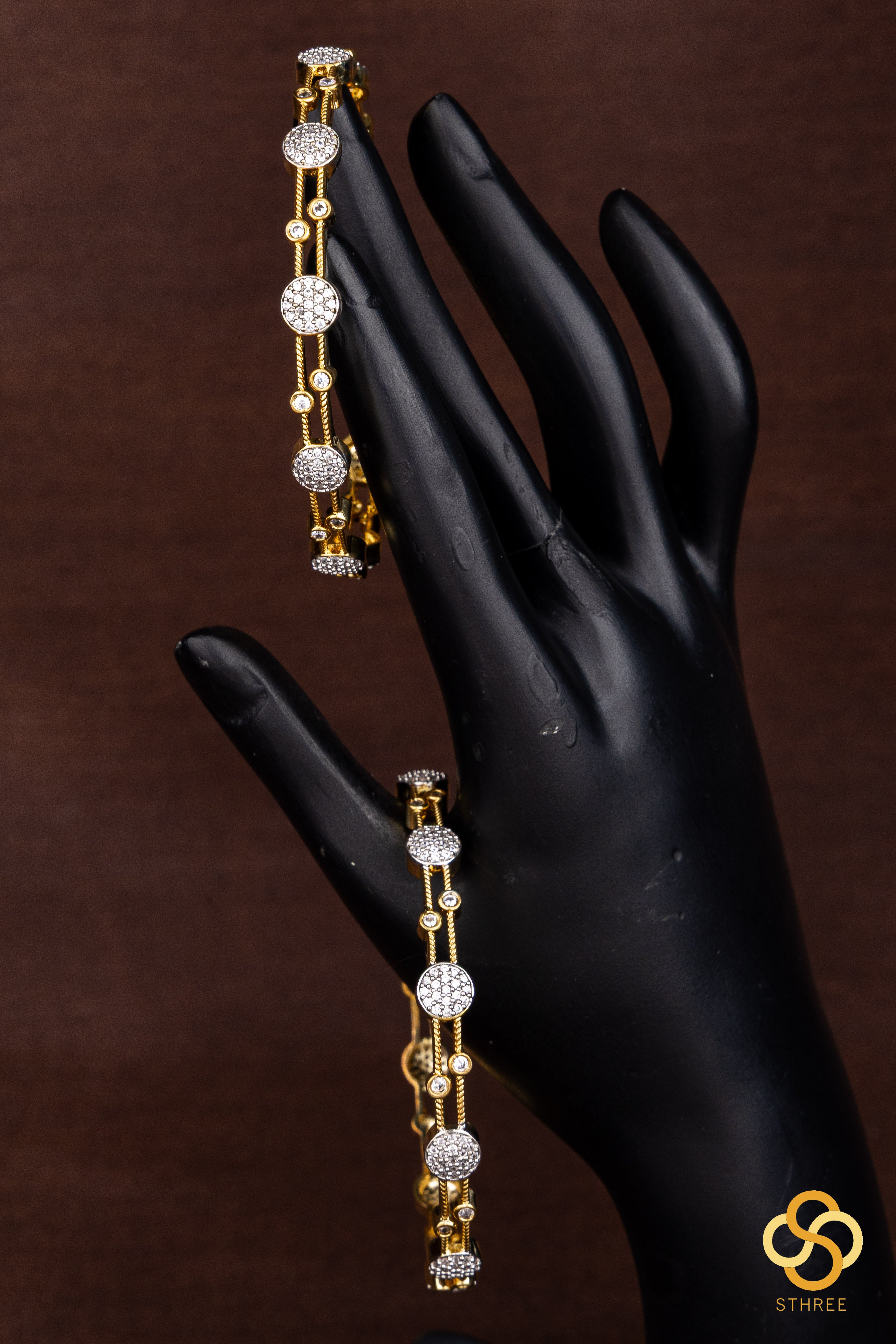 Diamond pattern bangle - Set of 2