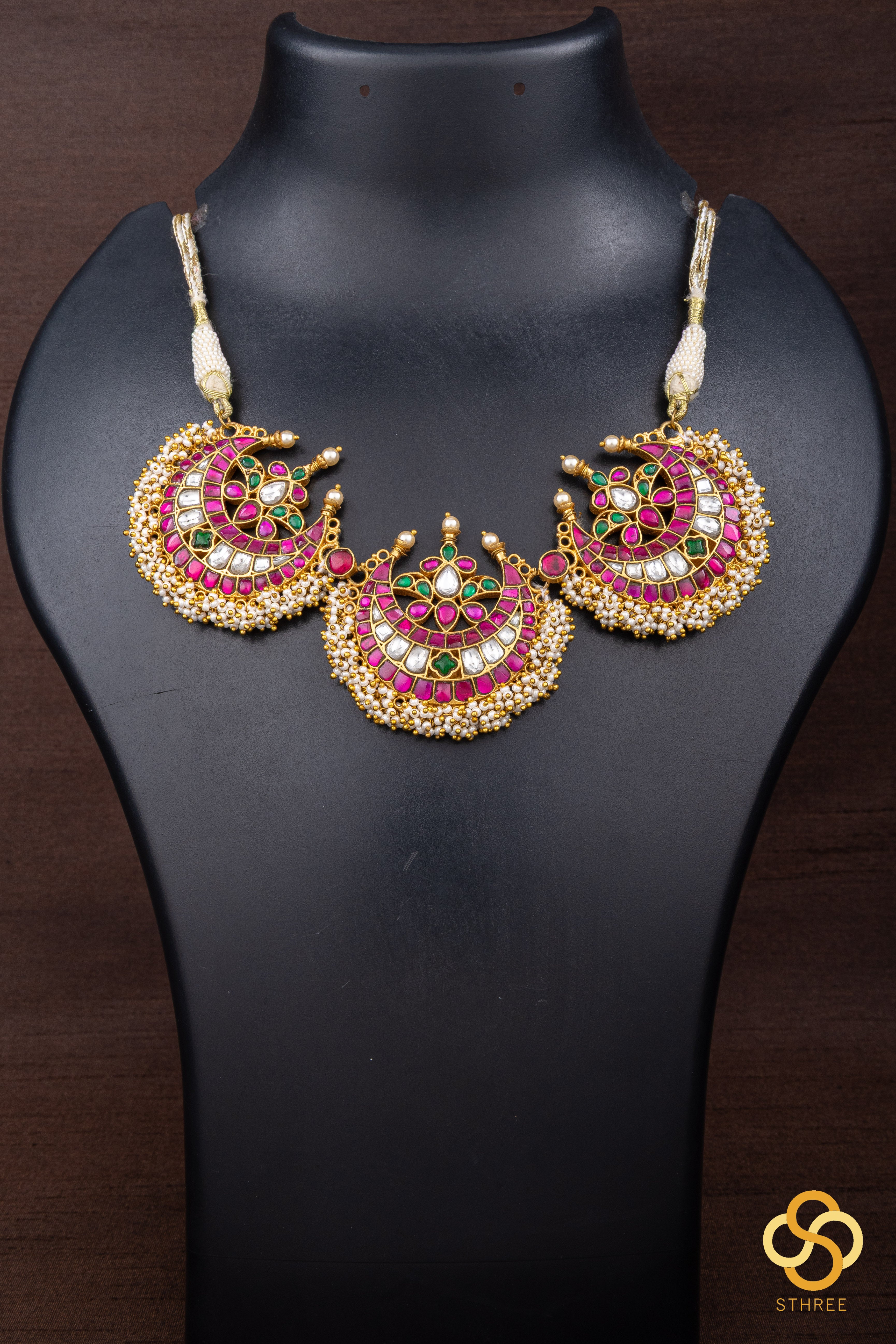 Triple chandbali - Jadau kundan
