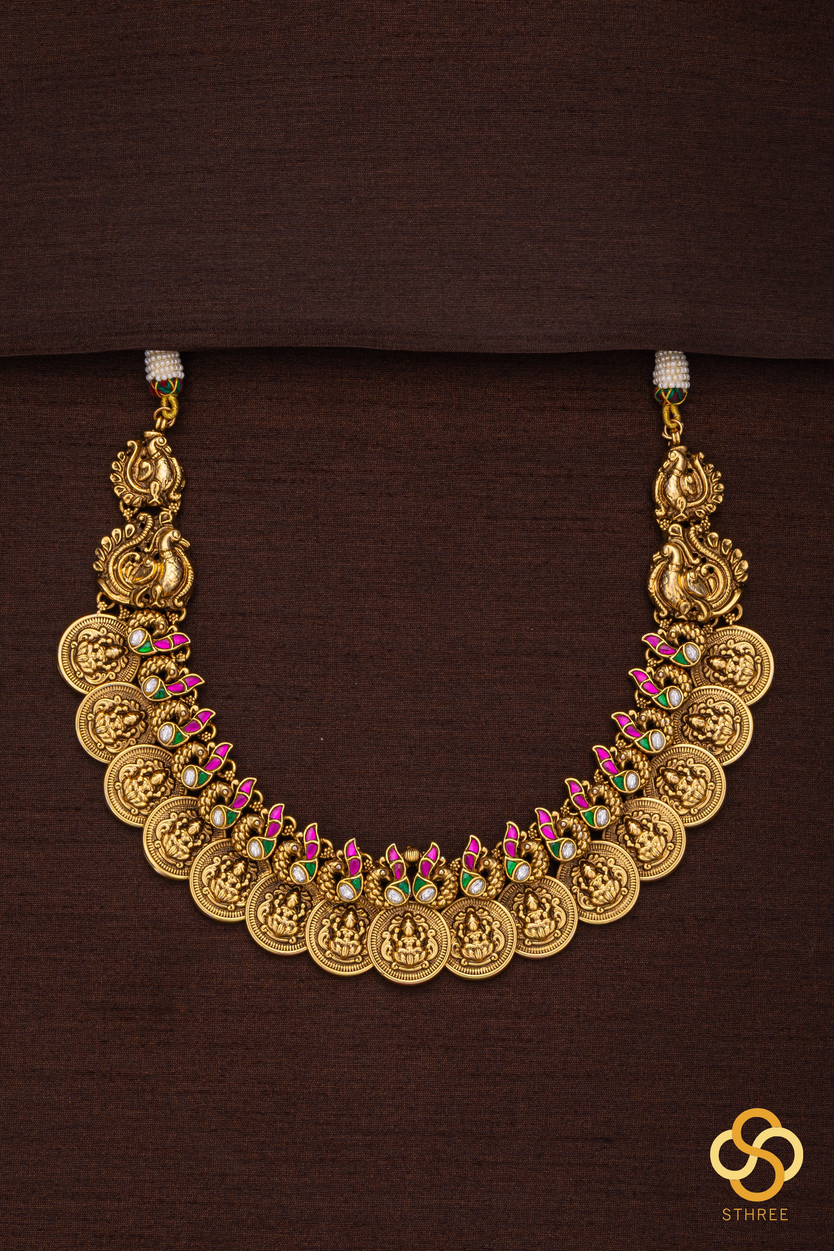 Lakshmi Kasumalai Necklace Set  [Short ]