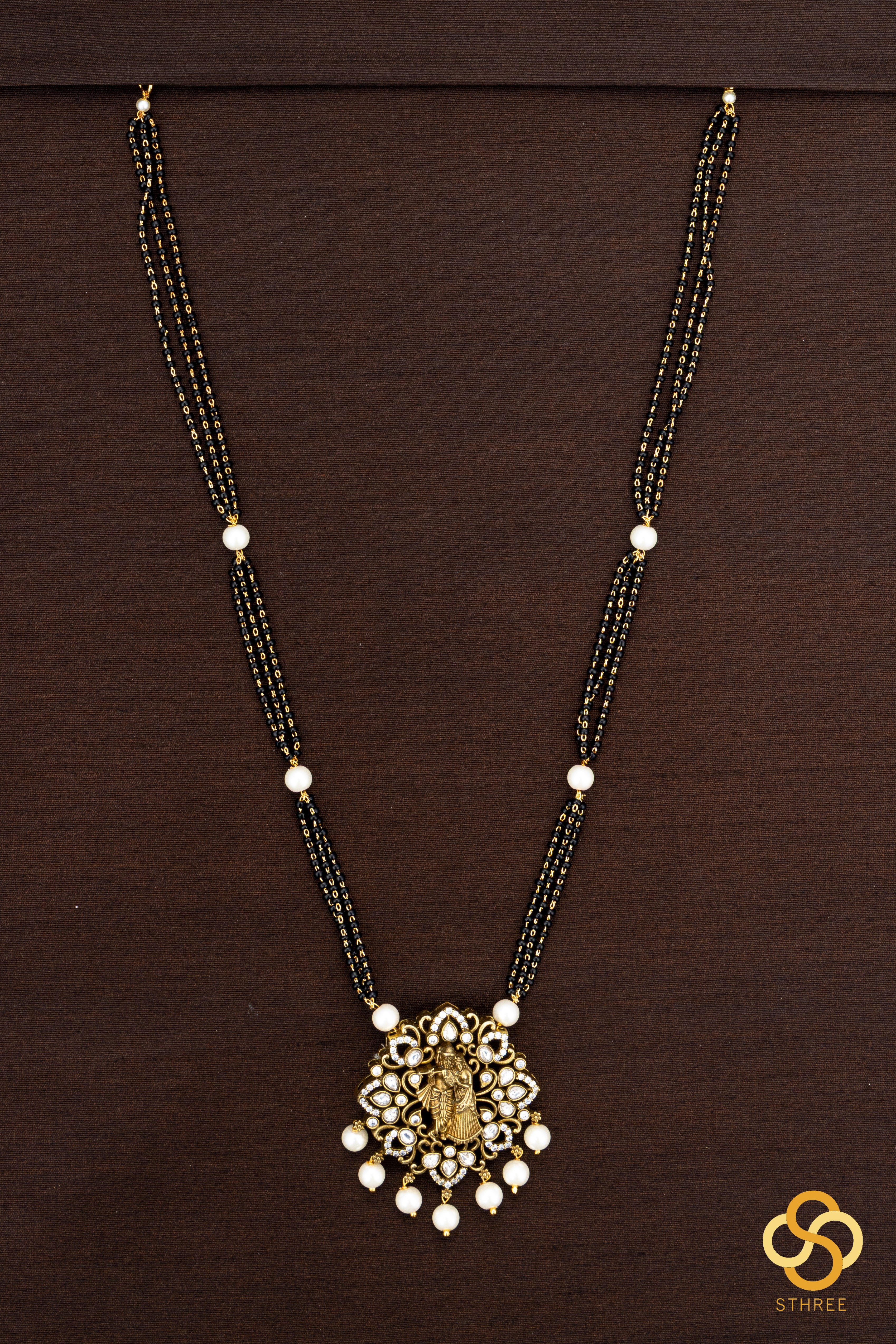 Karugamani with Krishna & Radha  pendant
