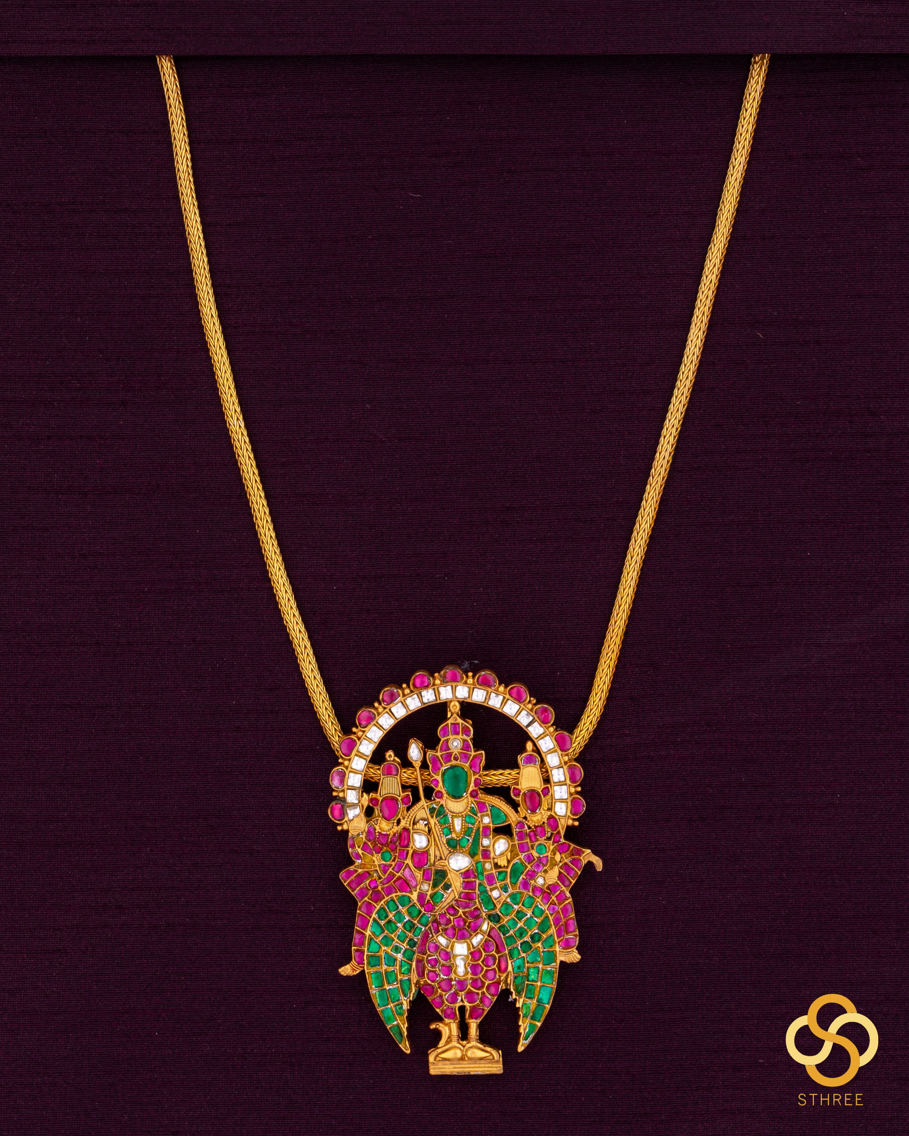 Murugan pendant with silver chain