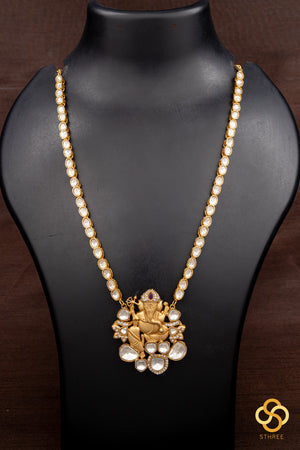 Moissonite Ganesha necklace set
