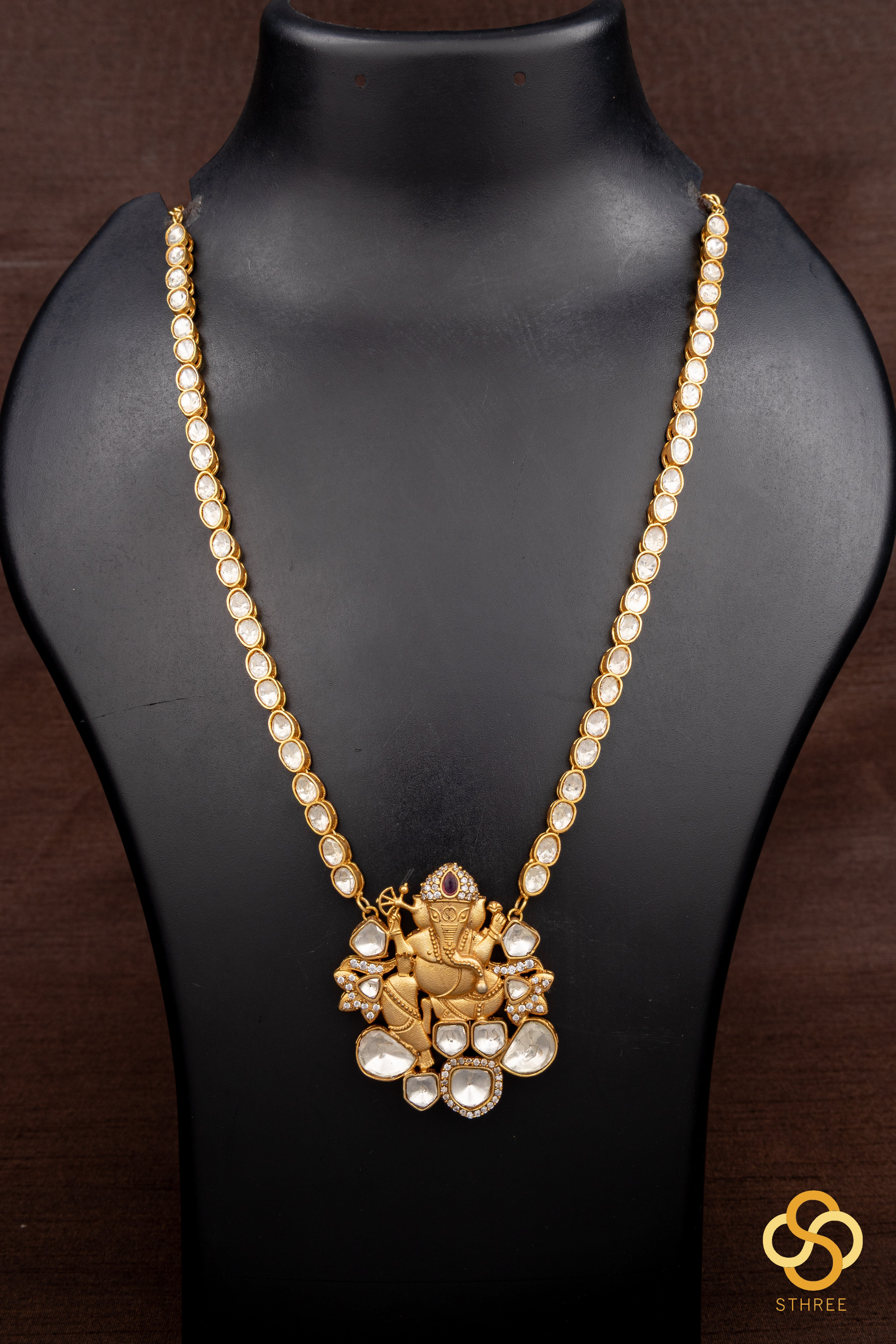 Moissonite Ganesha necklace set