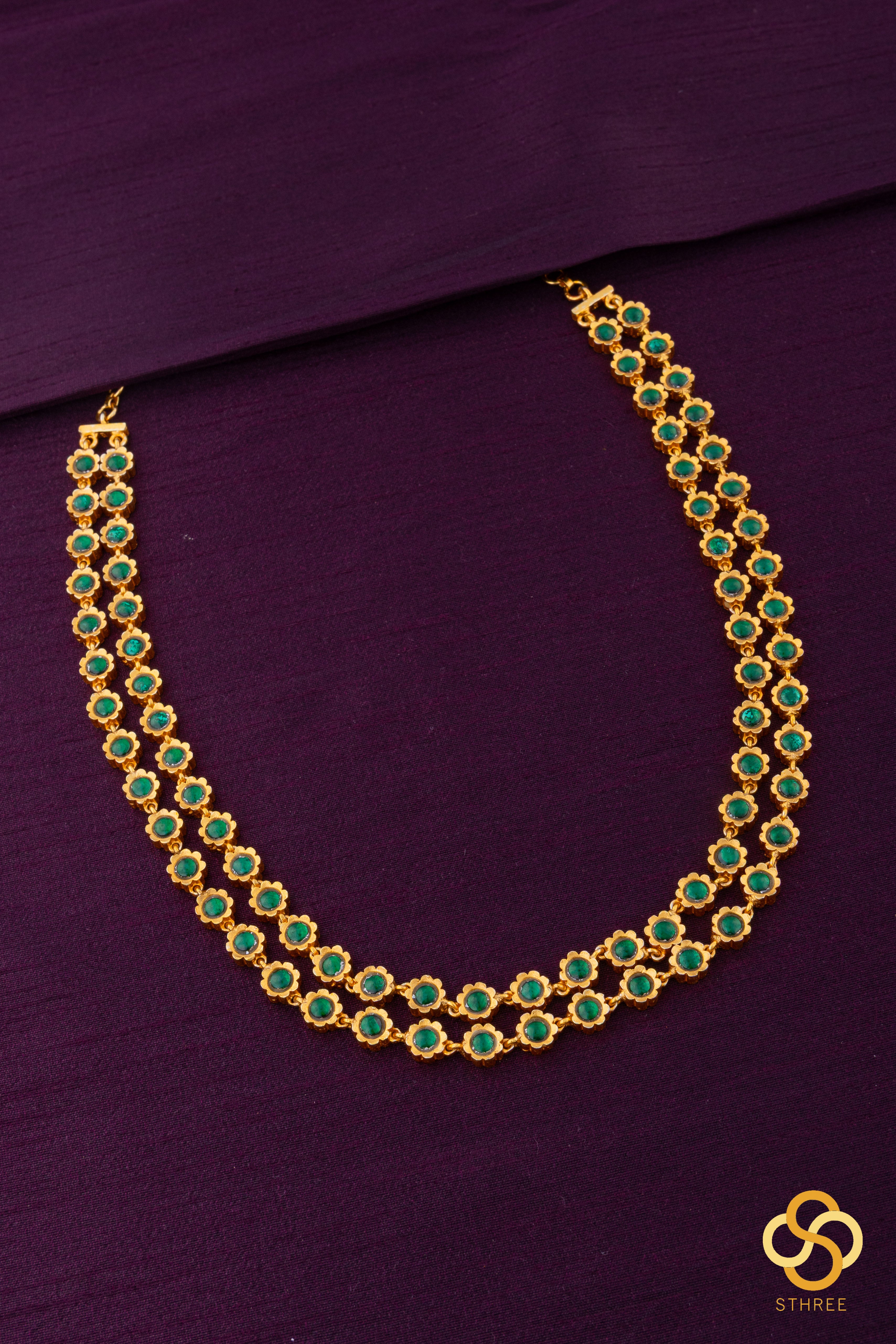 Palakkad Necklace - Two liner - Green