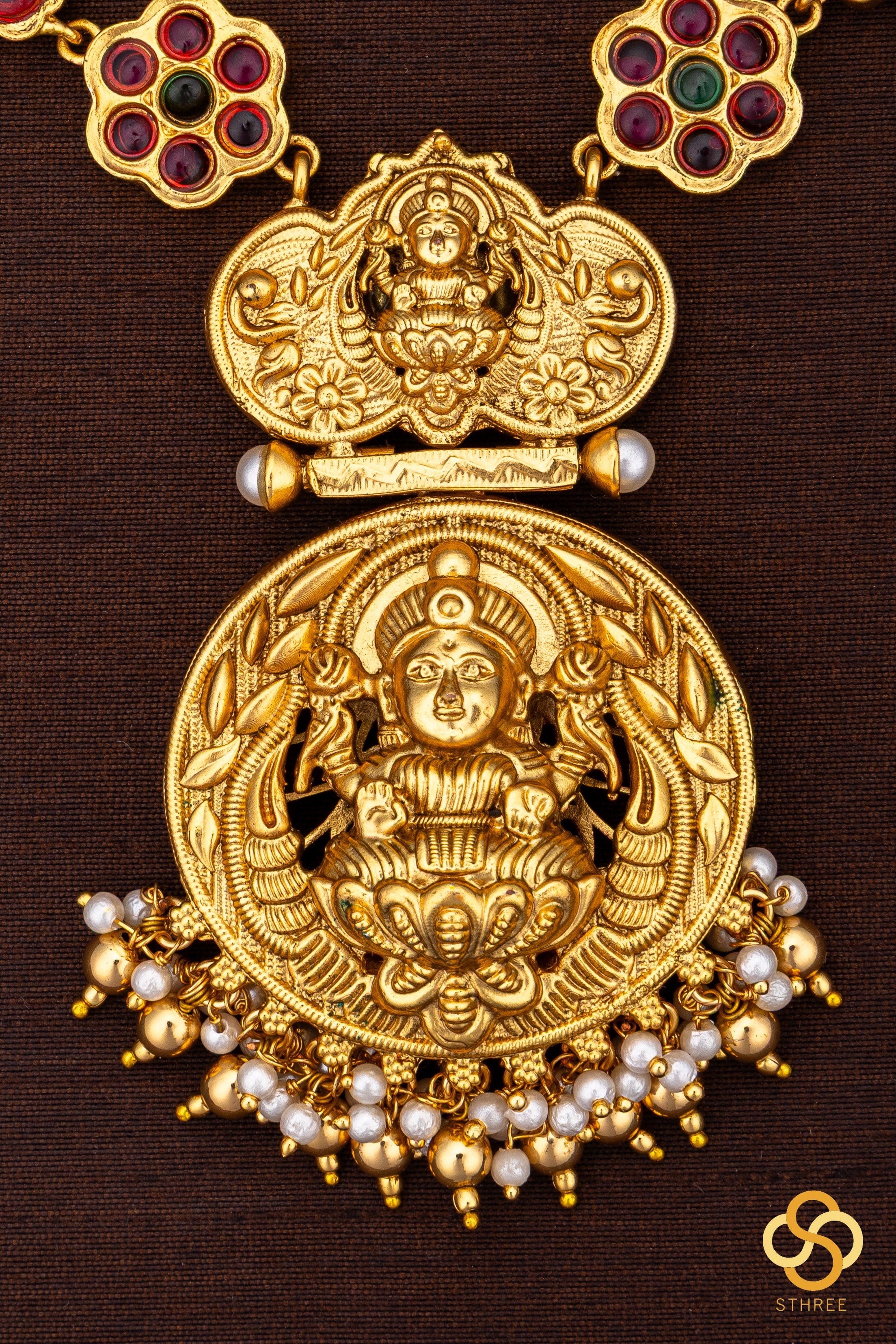 Double side Neckpiece - [ Lakshmi pendent / Kemp pendent ]
