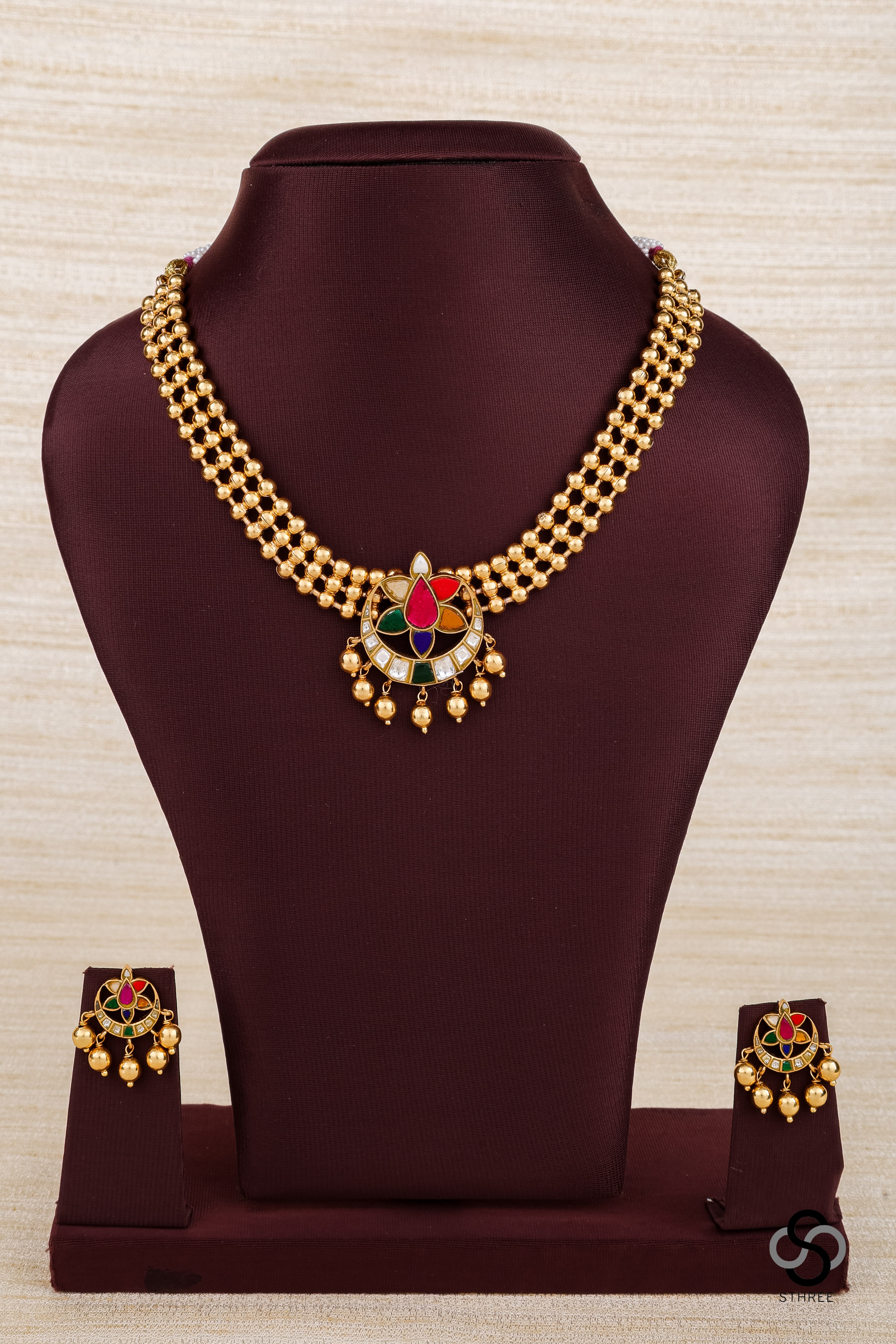 Chandbali Pendant Choker - Navarathna