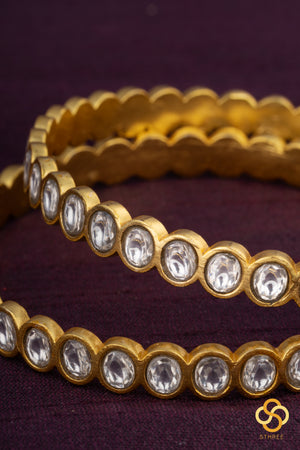 Jadau Kundan bangles - White