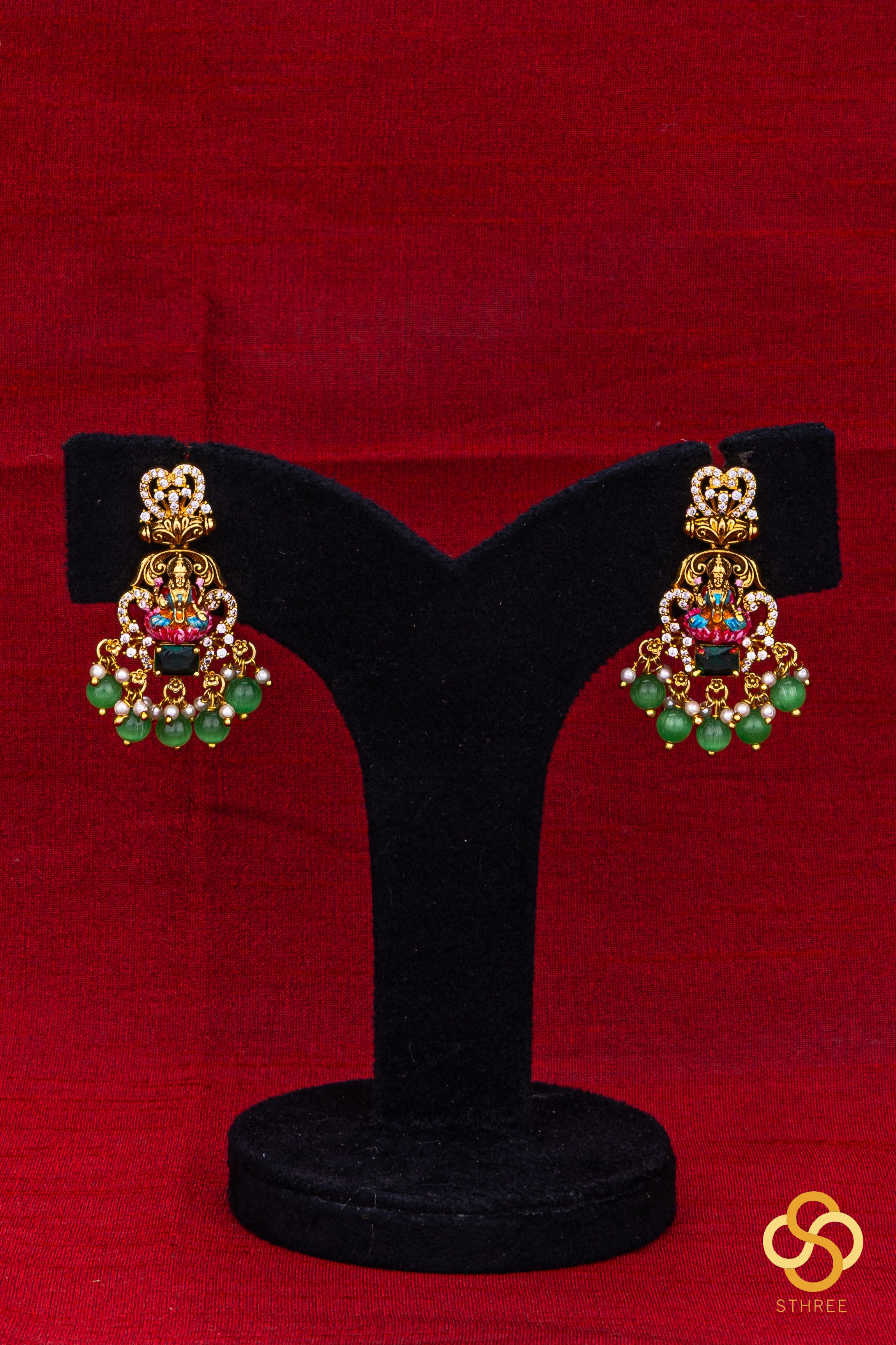 Gajalakshmi haram with Meenakari work - 38 inches long