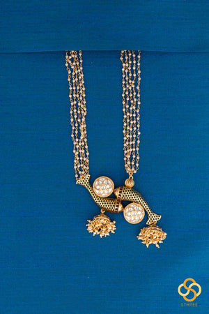 Fish Jadau kundan pendant with pearls