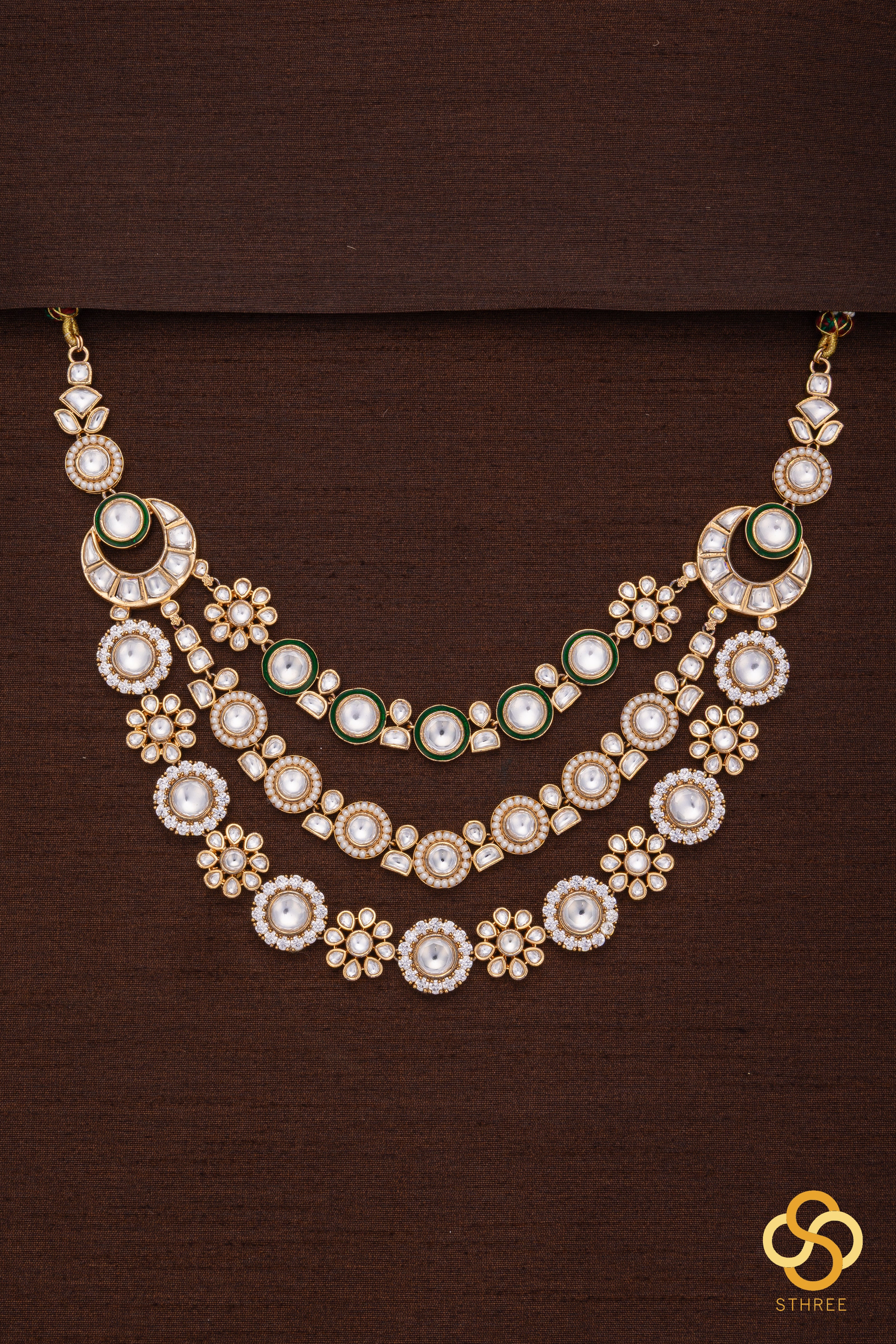 Three Liner Moissanite Necklace Set