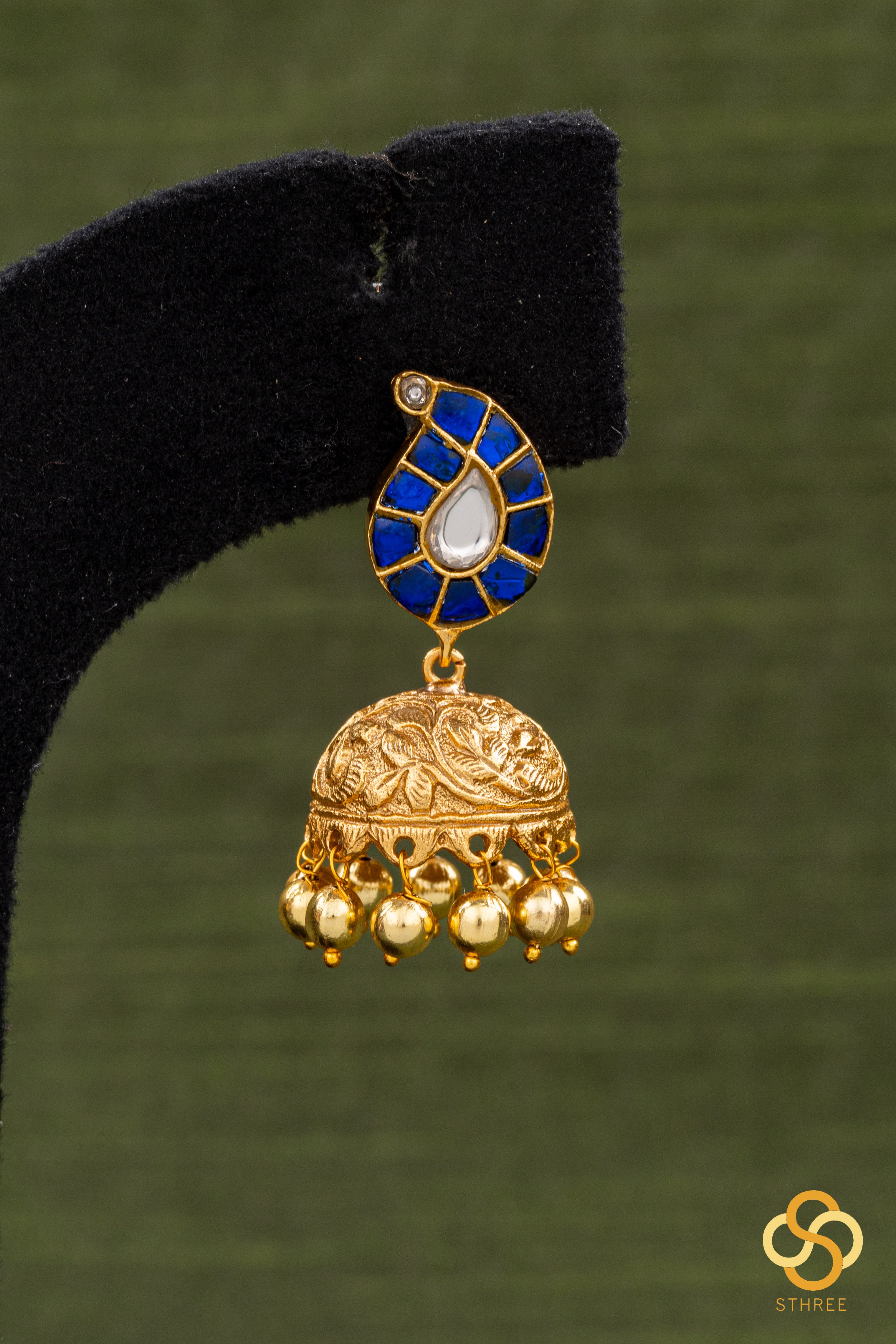 Manga Jhumkas - Blue
