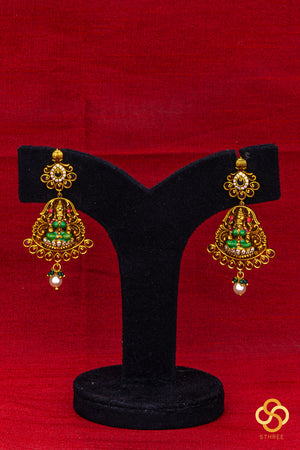 Gajalakshmi necklace with Meenakari work - Small