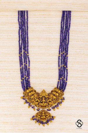 Lakshmi pendant with Nakas work - Amethyst